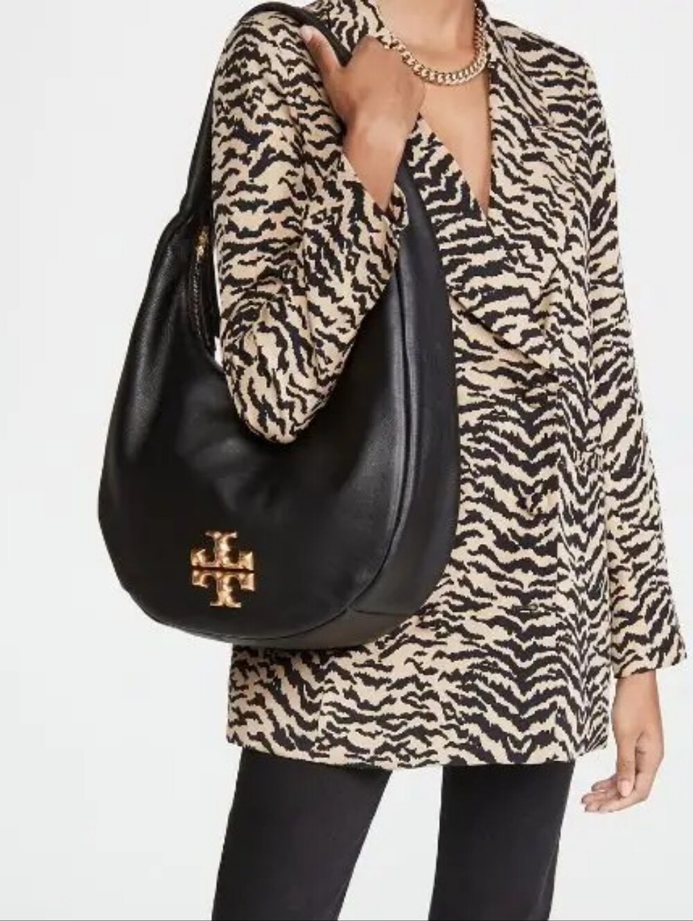 LIKE NEW TORY BURCH KIRA DECONSTRUCTED HOBO BAG - BLACK